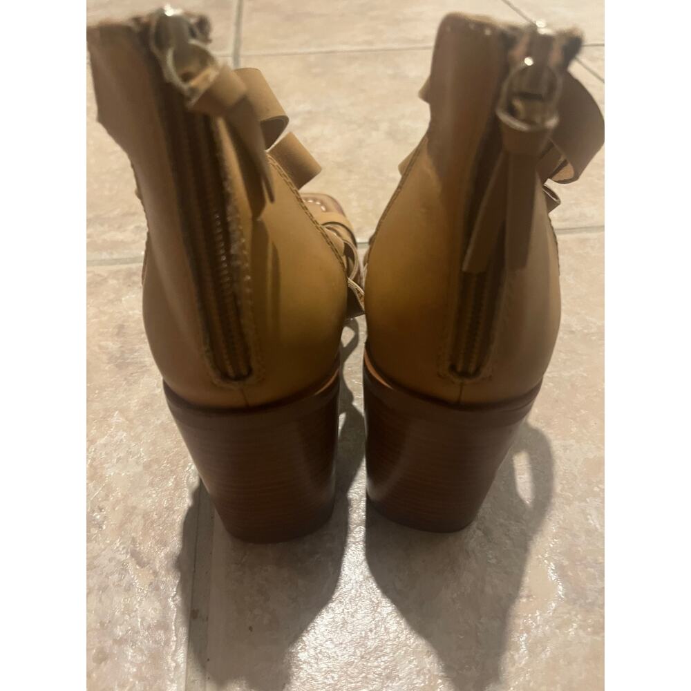 Sofft‎ Womens Size 10 Gladiator Cage Strappy Sandals Brown Block Heel Zip - Picture 7 of 9